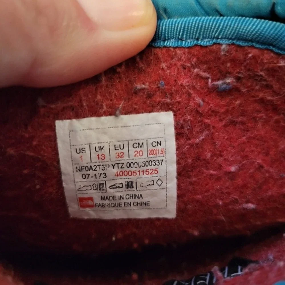 The North Face Alpenglow IV Snow‎ Boots Youth Thermafelt Waterproof Blue Size 1